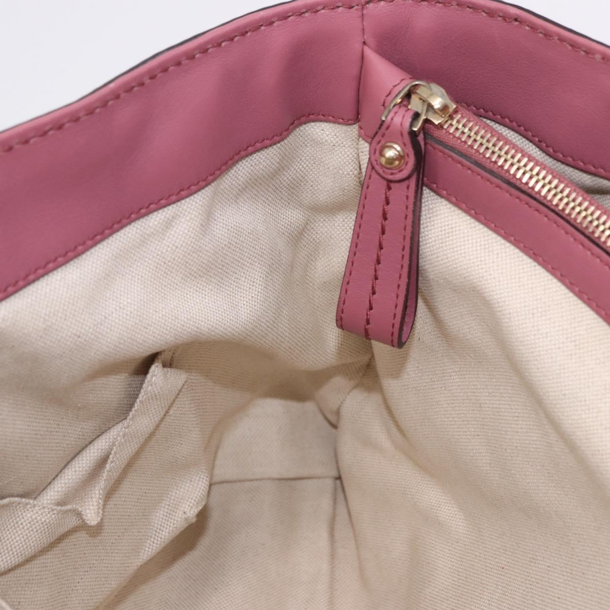 GUCCI GG Canvas Guccissima Tote Bag Leather Pink Gold 296835 Auth 200972V