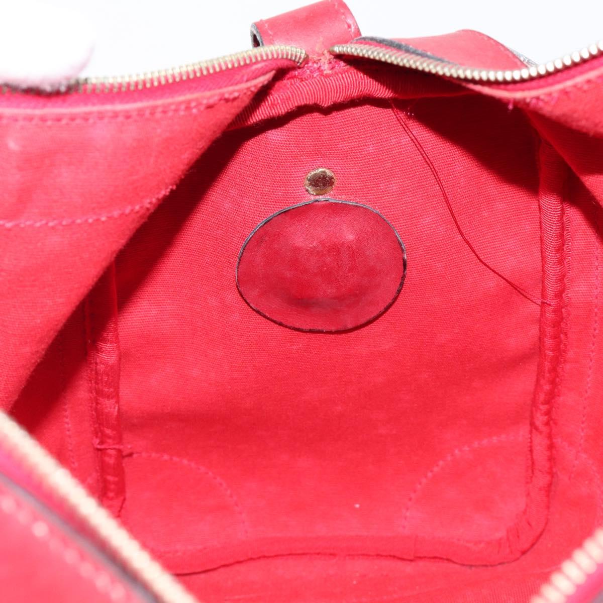 GUCCI GG Canvas Sherry Line Boston Bag Red Gold Auth 200975