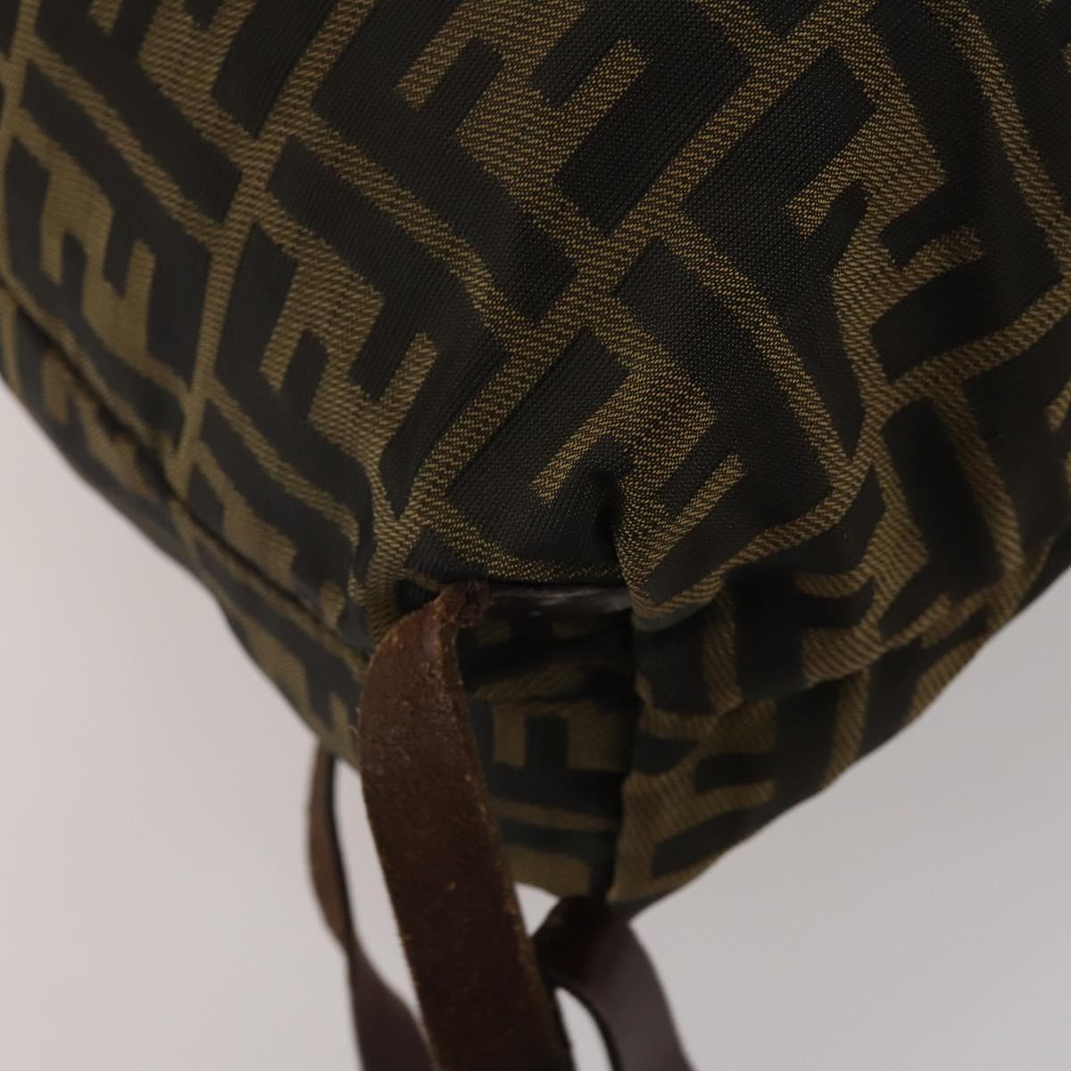 FENDI Zucca Canvas Backpack Black Brown Auth 200977