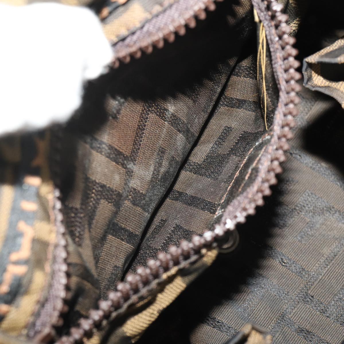 FENDI Zucca Canvas Backpack Black Brown Auth 200977