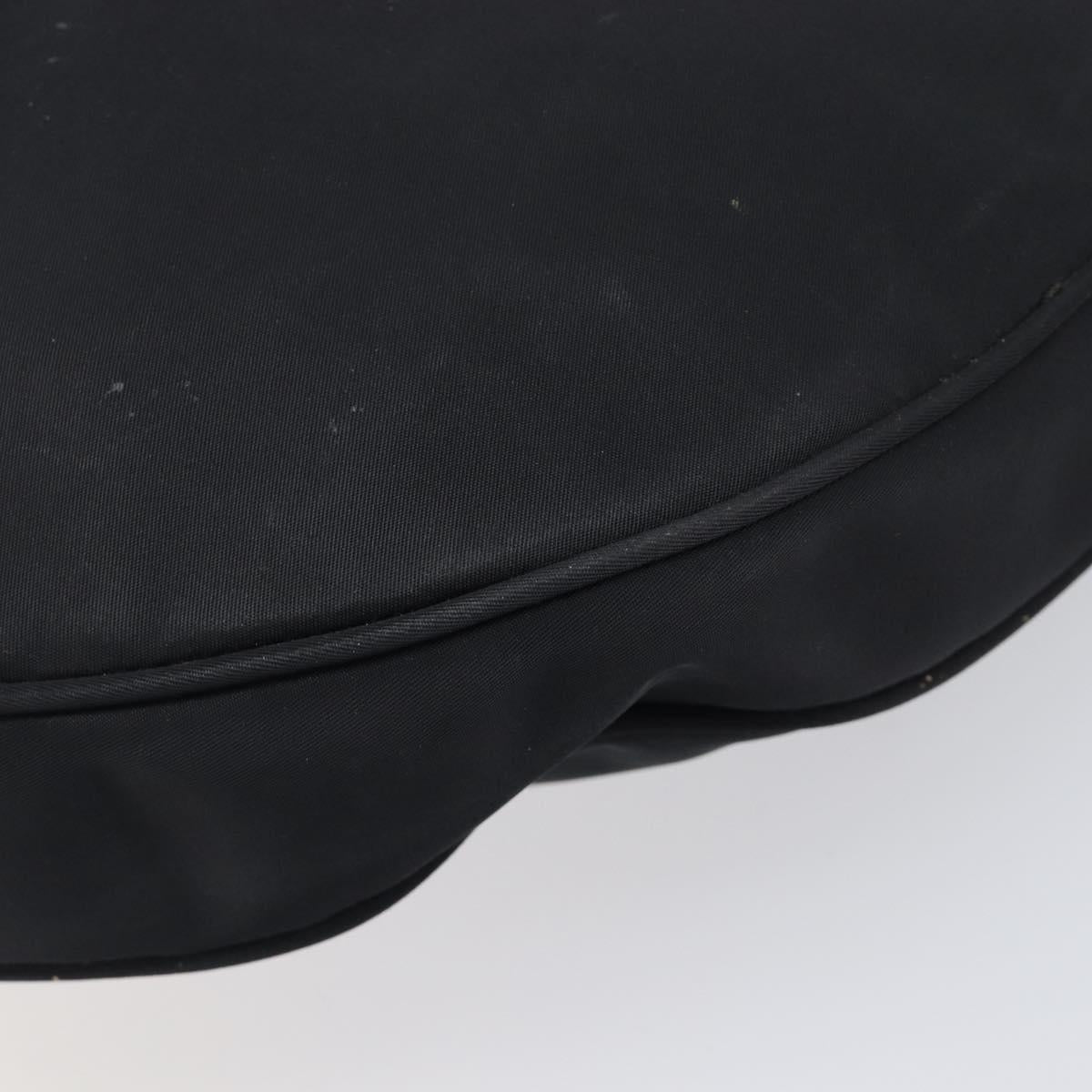 FENDI Shoulder Bag Nylon Black Silver Auth 200978
