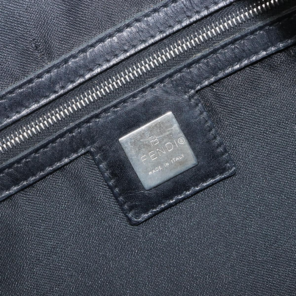 FENDI Shoulder Bag Nylon Black Silver Auth 200978
