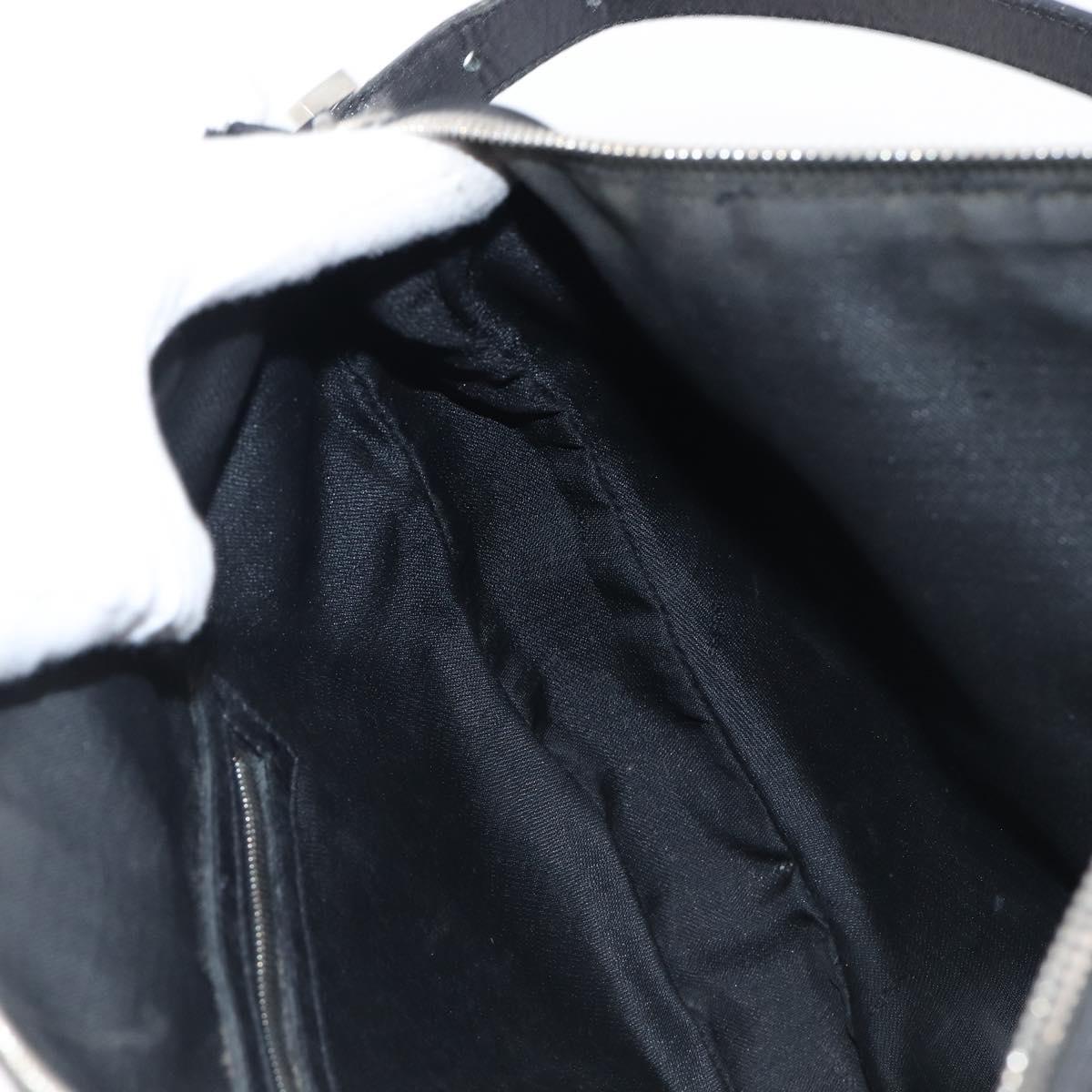 FENDI Shoulder Bag Nylon Black Silver Auth 200978
