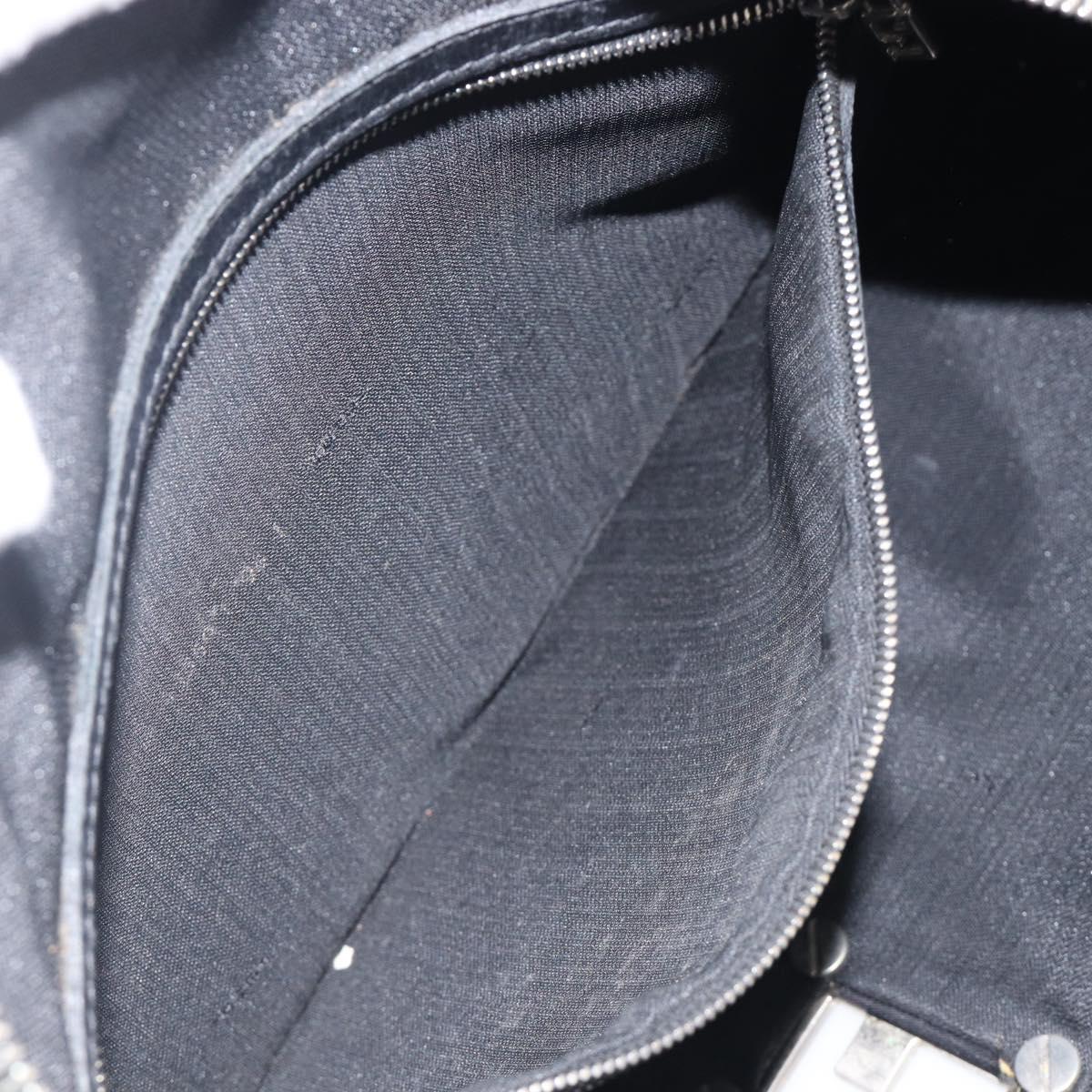 FENDI Shoulder Bag Nylon Black Silver Auth 200978