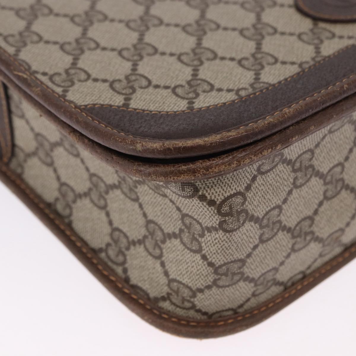 GUCCI GG Supreme Web Sherry Line Bag PVC Beige Gold 001 104 0551 Auth 200981