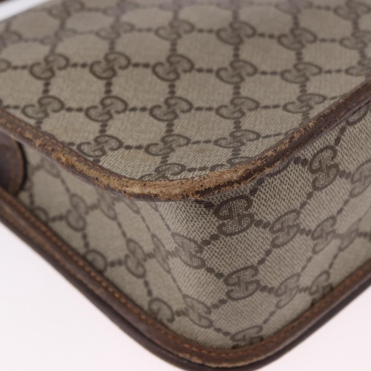 GUCCI GG Supreme Web Sherry Line Bag PVC Beige Gold 001 104 0551 Auth 200981