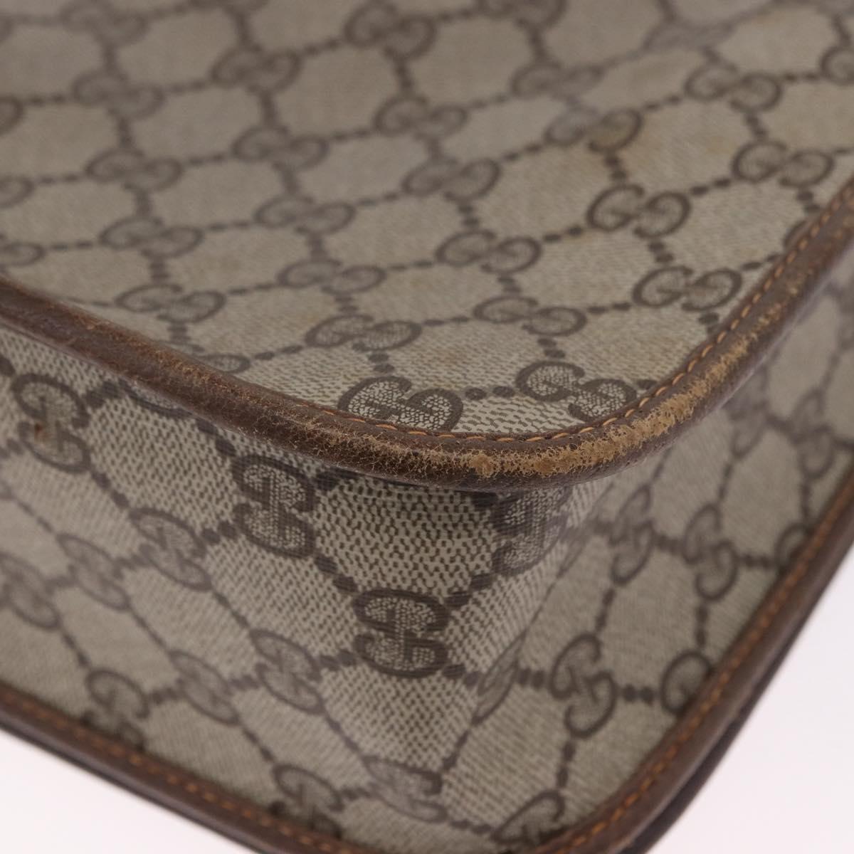 GUCCI GG Supreme Web Sherry Line Bag PVC Beige Gold 001 104 0551 Auth 200981