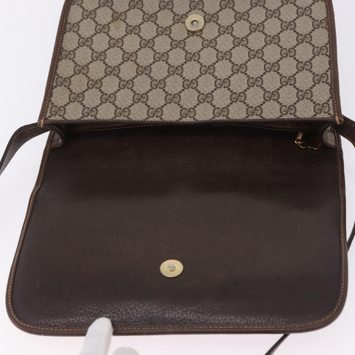 GUCCI GG Supreme Web Sherry Line Bag PVC Beige Gold 001 104 0551 Auth 200981