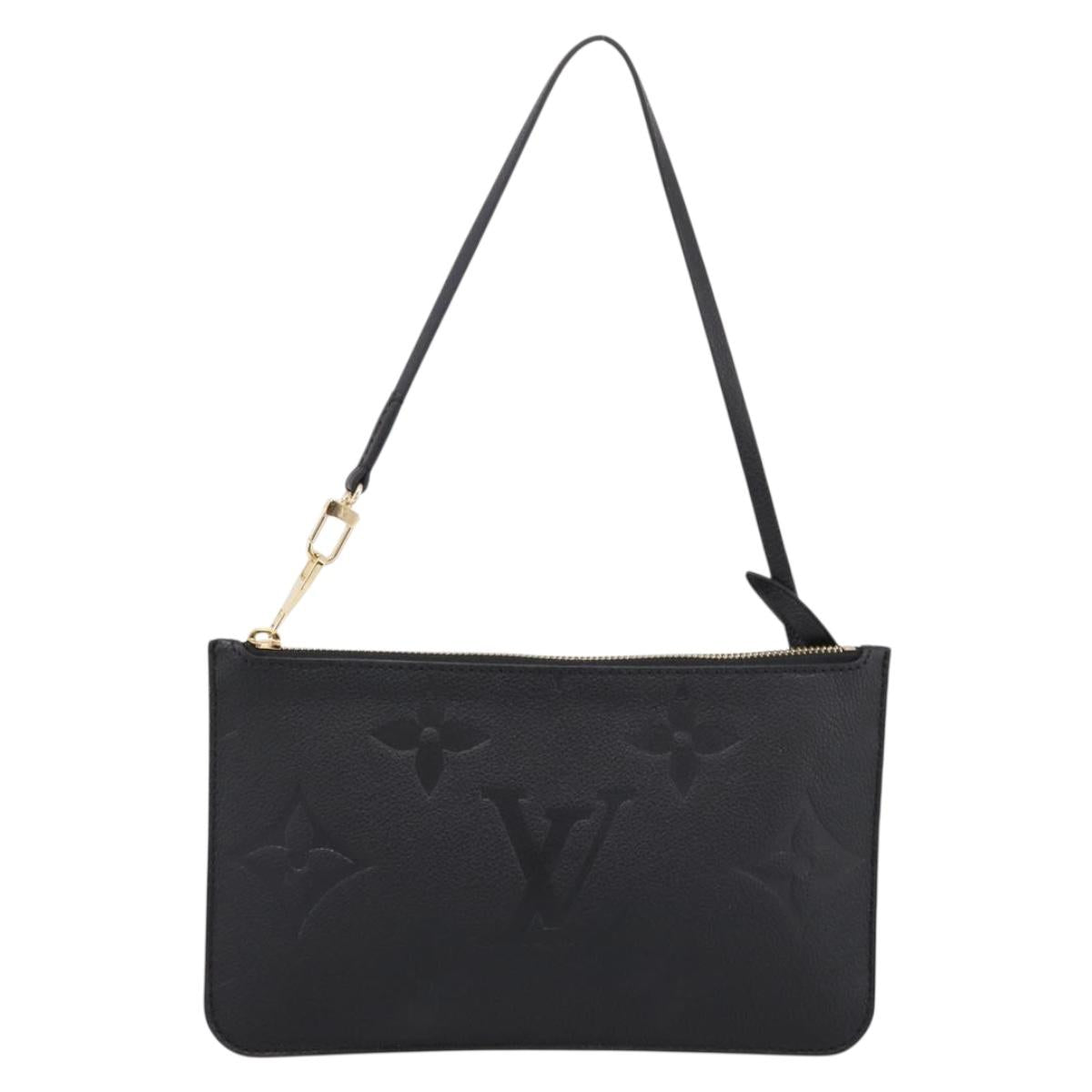 LOUIS VUITTON Monogram Empreinte Neverfull MM Pouch Pouch Black LV Auth 200982V