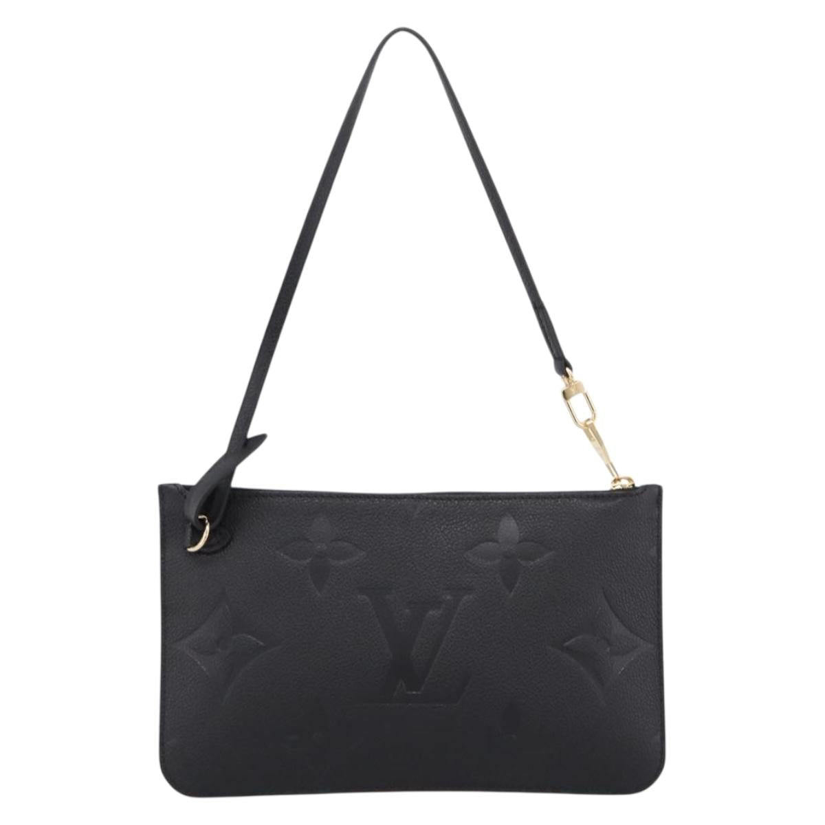LOUIS VUITTON Monogram Empreinte Neverfull MM Pouch Pouch Black LV Auth 200982V