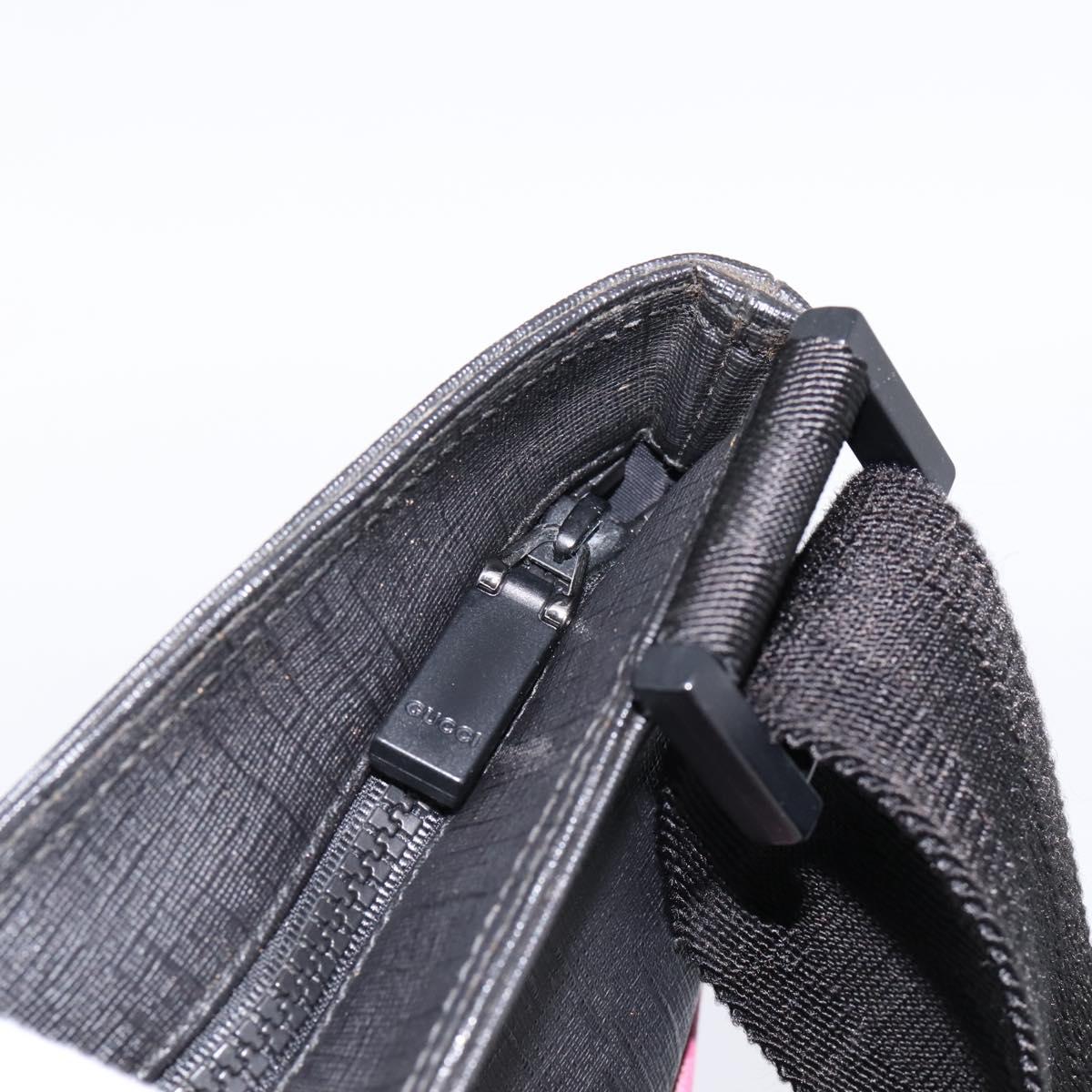 GUCCI Shoulder Bag PVC Black Silver 162904 Auth 200985V