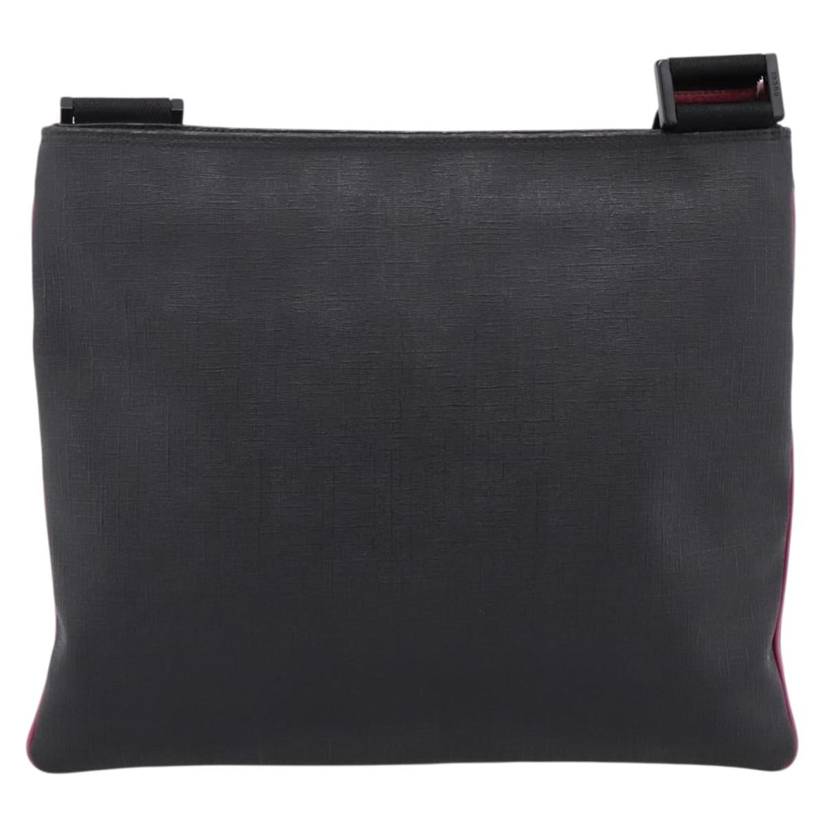 GUCCI Shoulder Bag PVC Black Silver 162904 Auth 200985V