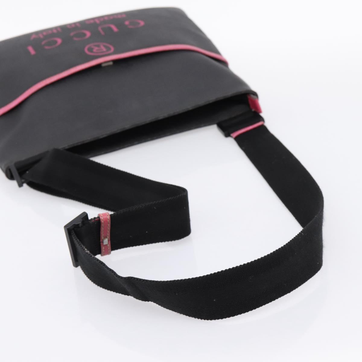 GUCCI Shoulder Bag PVC Black Silver 162904 Auth 200985V