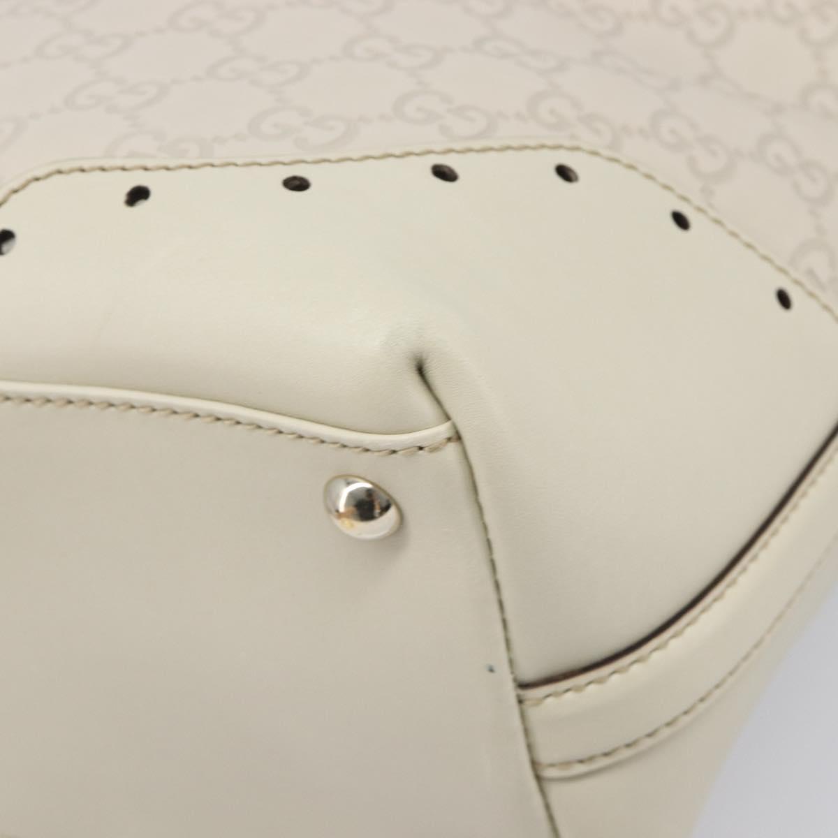 GUCCI GG Canvas Guccissima Tote Bag Leather Ivory Gold 145993 Auth 200986V