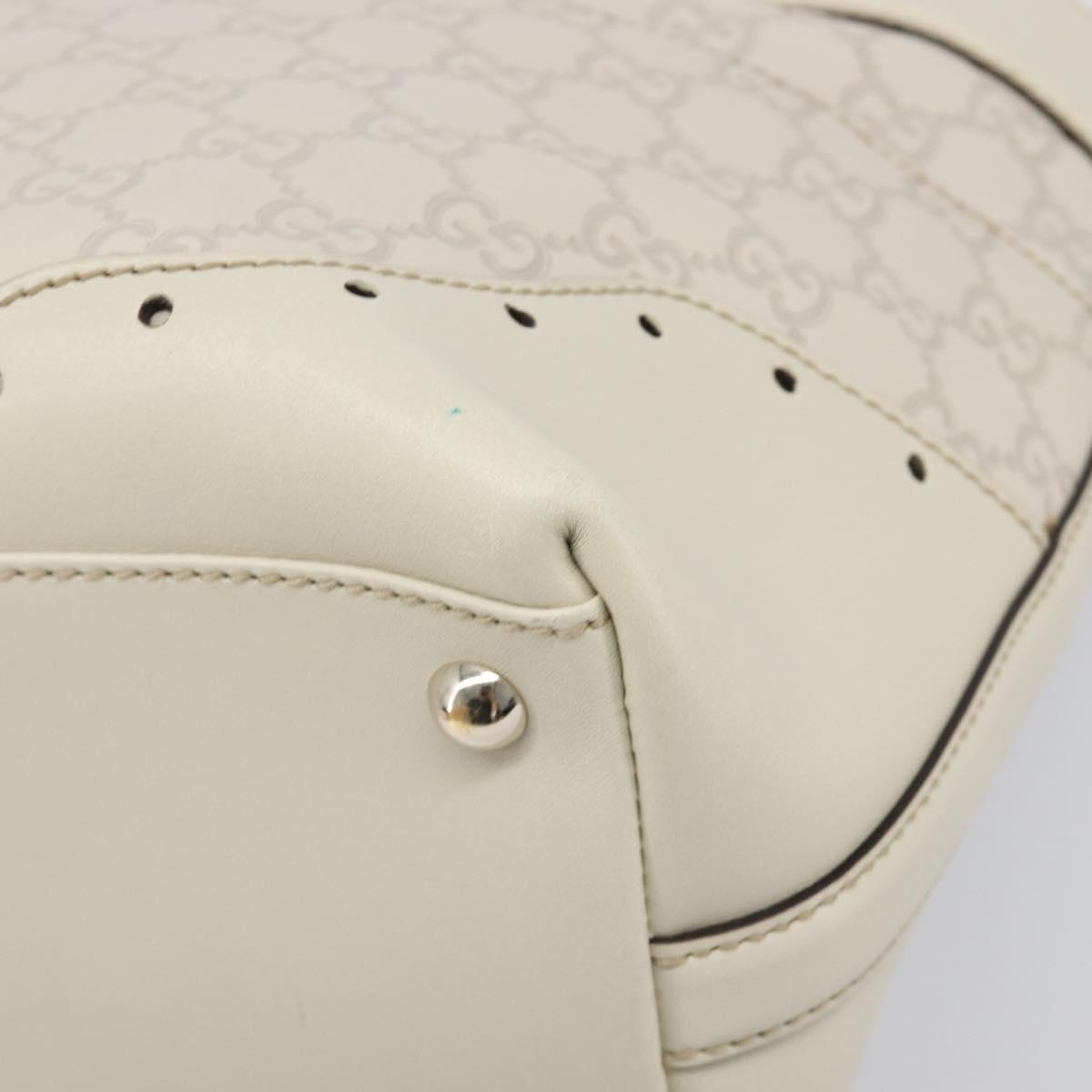GUCCI GG Canvas Guccissima Tote Bag Leather Ivory Gold 145993 Auth 200986V