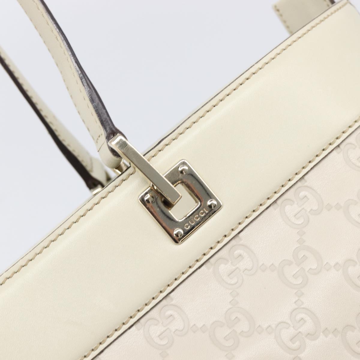 GUCCI GG Canvas Guccissima Tote Bag Leather Ivory Gold 145993 Auth 200986V