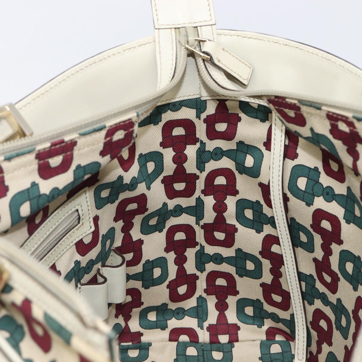 GUCCI GG Canvas Guccissima Tote Bag Leather Ivory Gold 145993 Auth 200986V