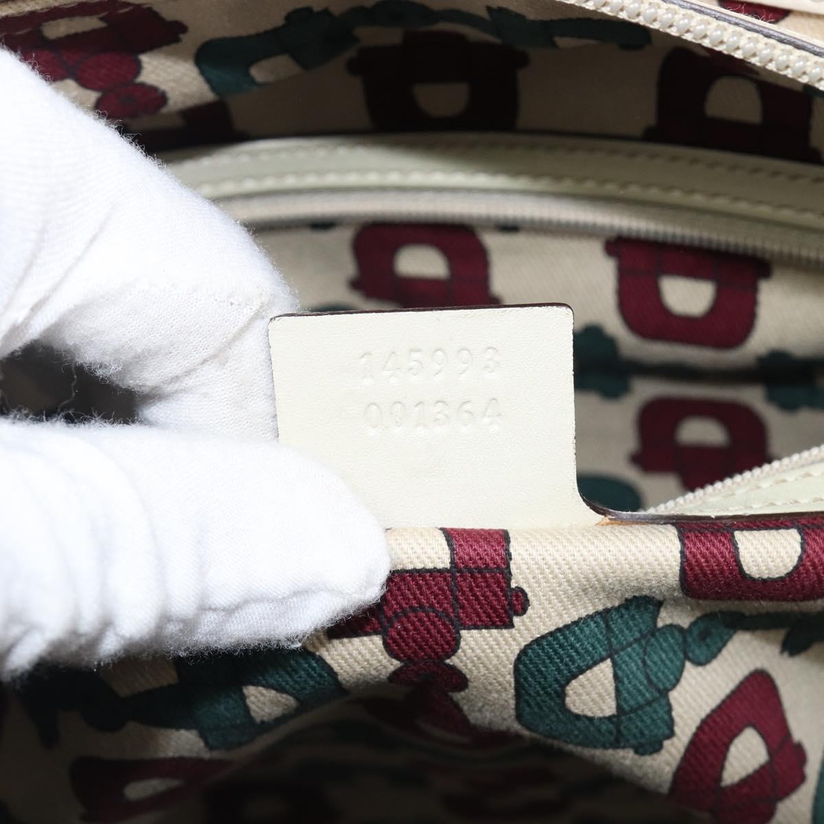 GUCCI GG Canvas Guccissima Tote Bag Leather Ivory Gold 145993 Auth 200986V