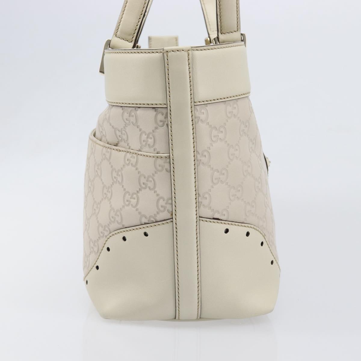 GUCCI GG Canvas Guccissima Tote Bag Leather Ivory Gold 145993 Auth 200986V