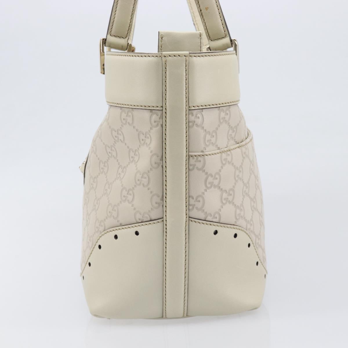 GUCCI GG Canvas Guccissima Tote Bag Leather Ivory Gold 145993 Auth 200986V