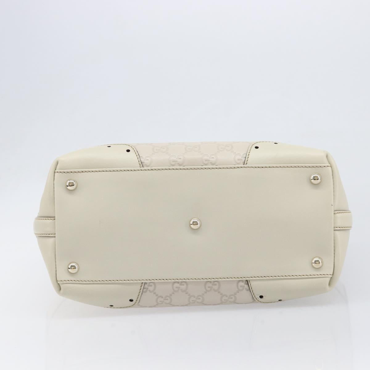 GUCCI GG Canvas Guccissima Tote Bag Leather Ivory Gold 145993 Auth 200986V