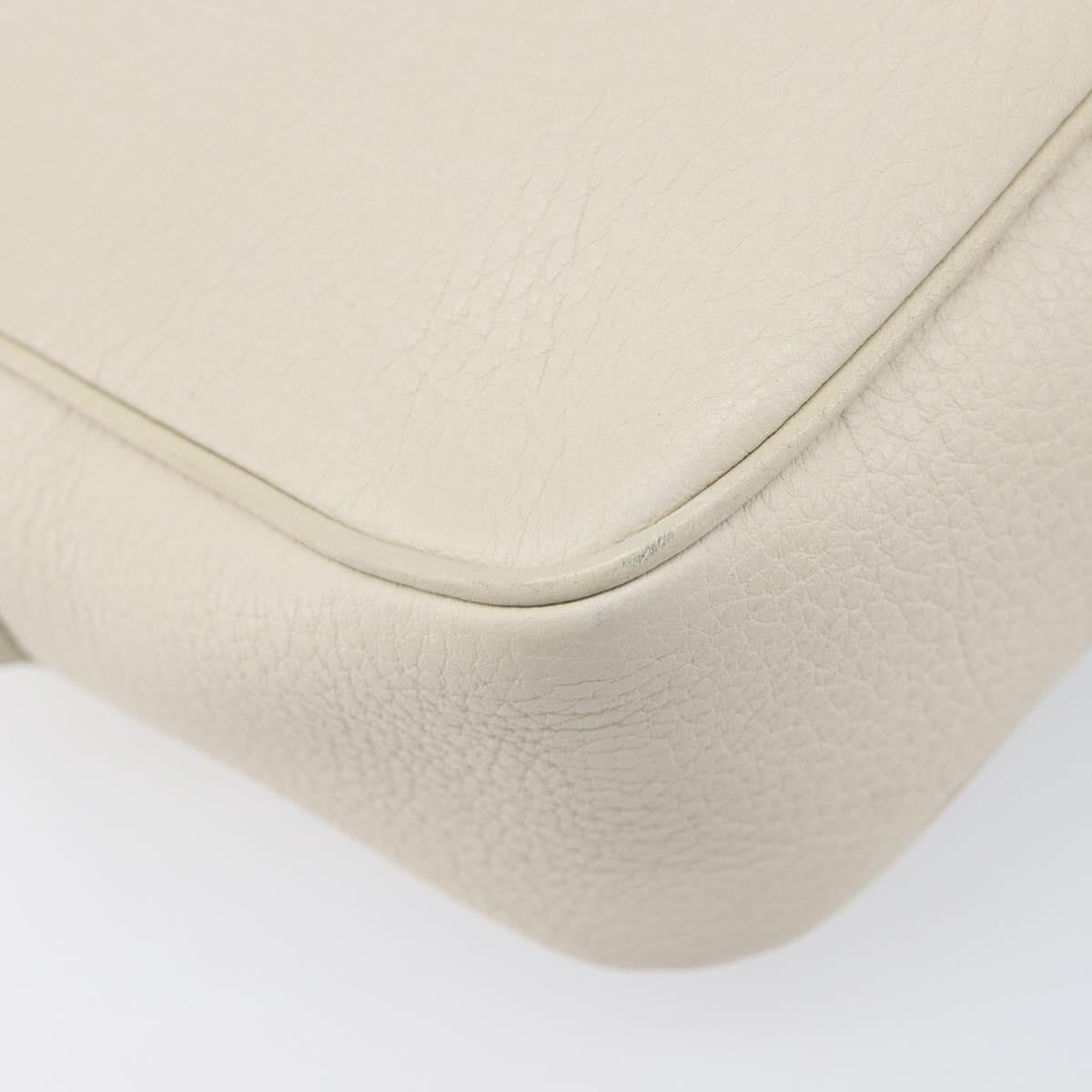 GUCCI Shoulder Bag Leather White Gold 308364 Auth 200987V