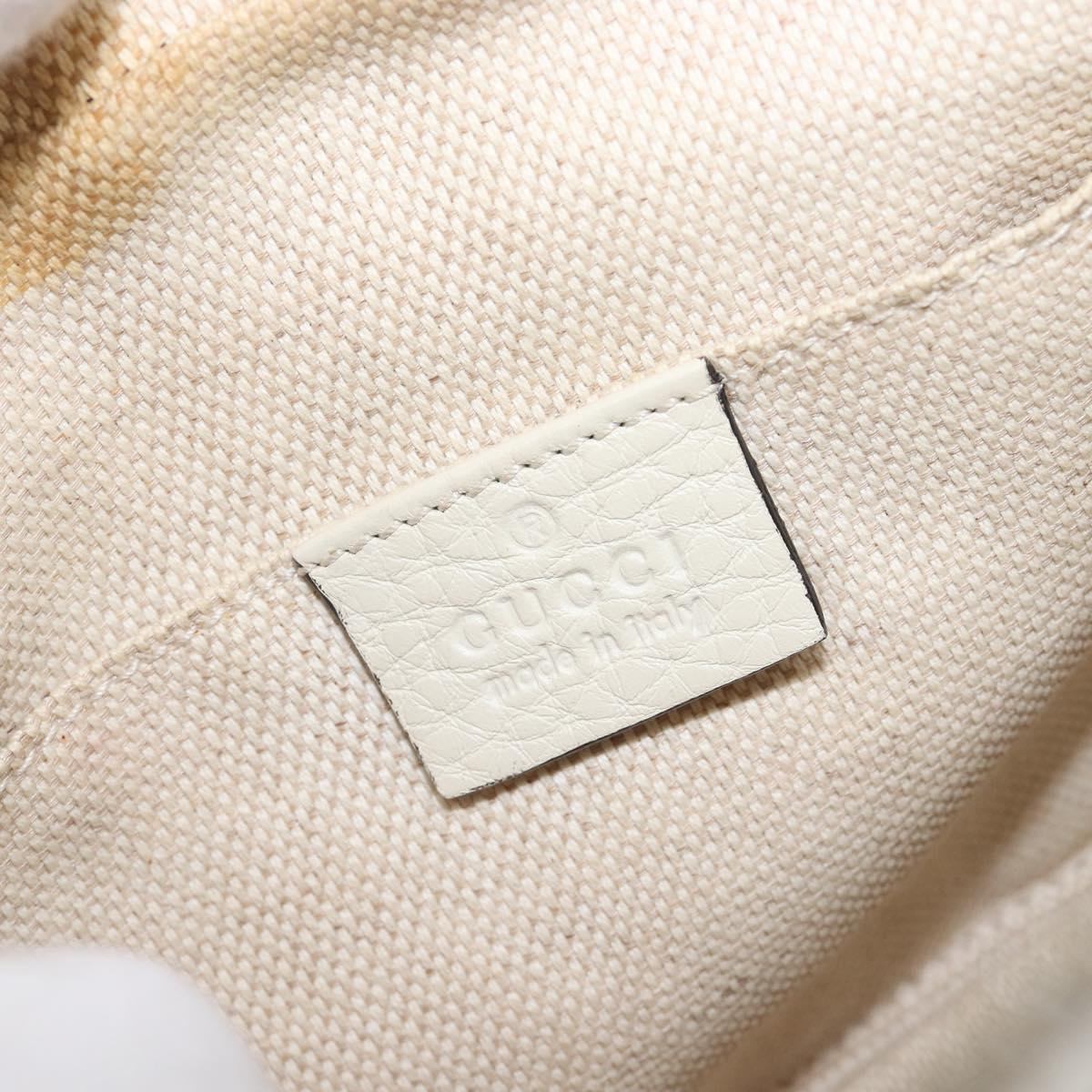 GUCCI Shoulder Bag Leather White Gold 308364 Auth 200987V
