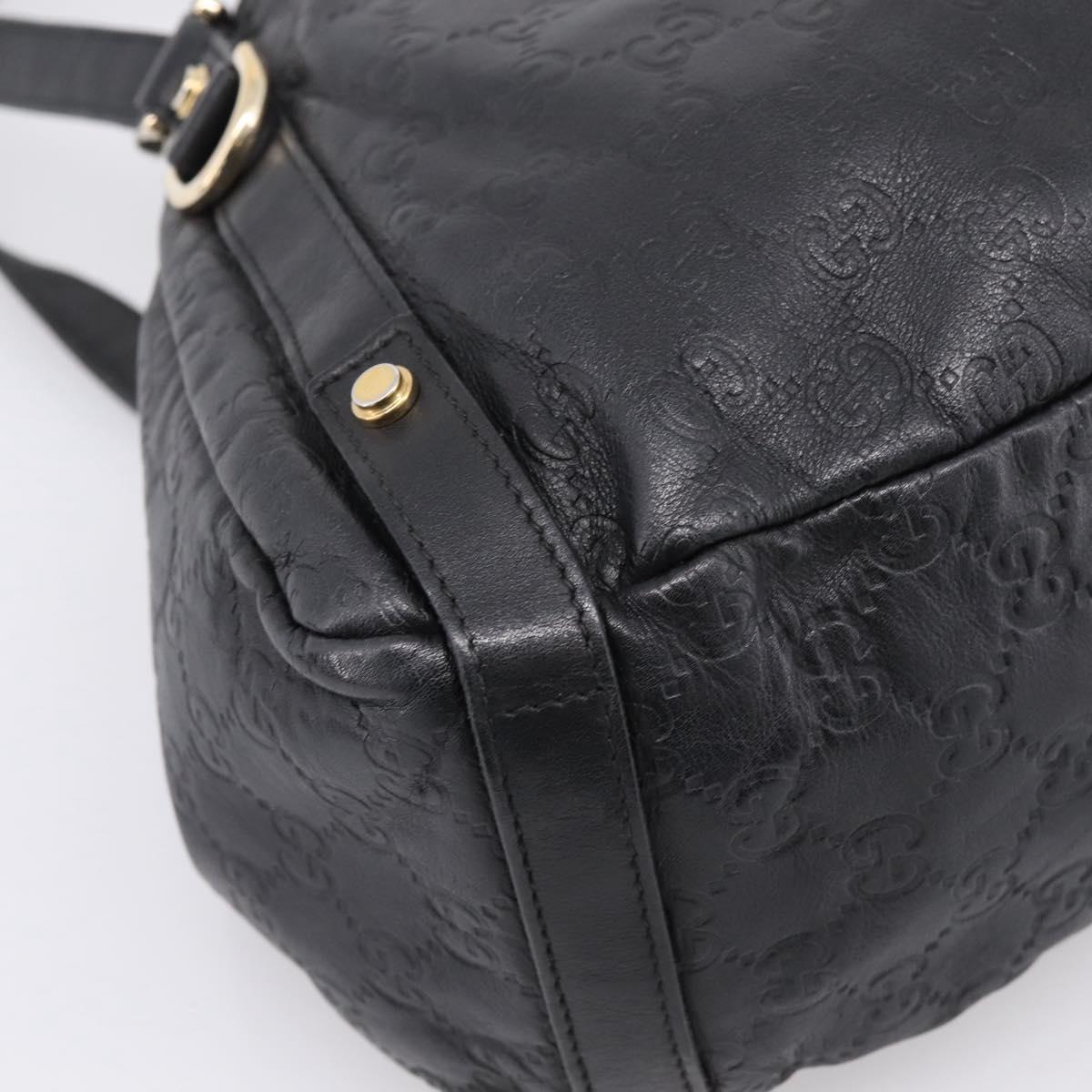 GUCCI GG Canvas Guccissima Tote Bag Leather Black Gold Tone 130736 Auth 200990V