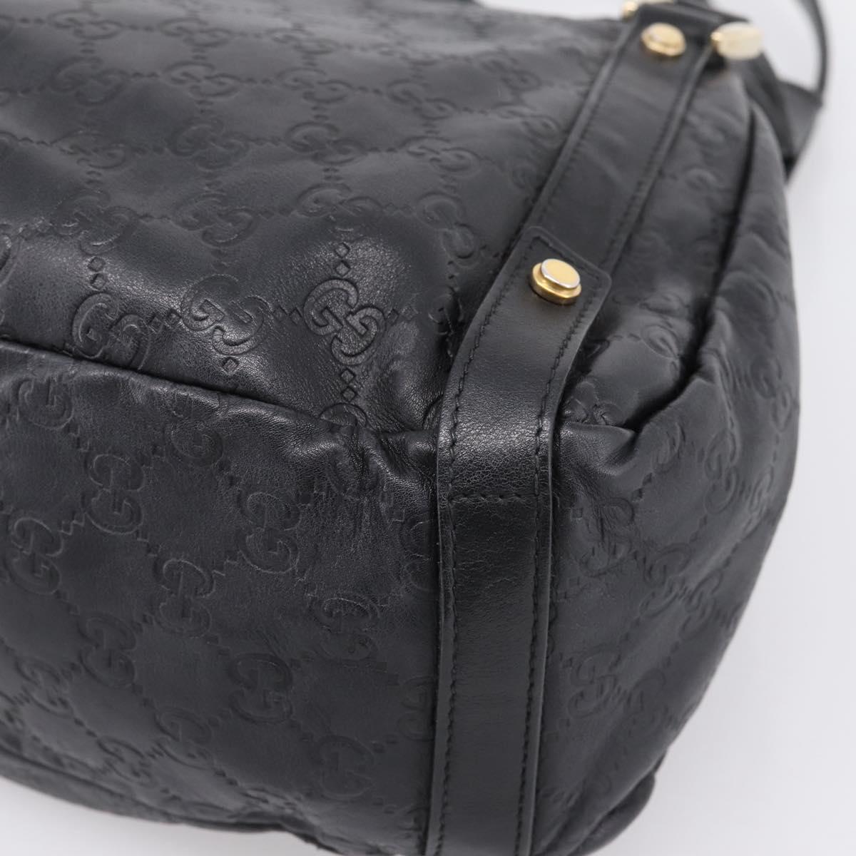 GUCCI GG Canvas Guccissima Tote Bag Leather Black Gold Tone 130736 Auth 200990V