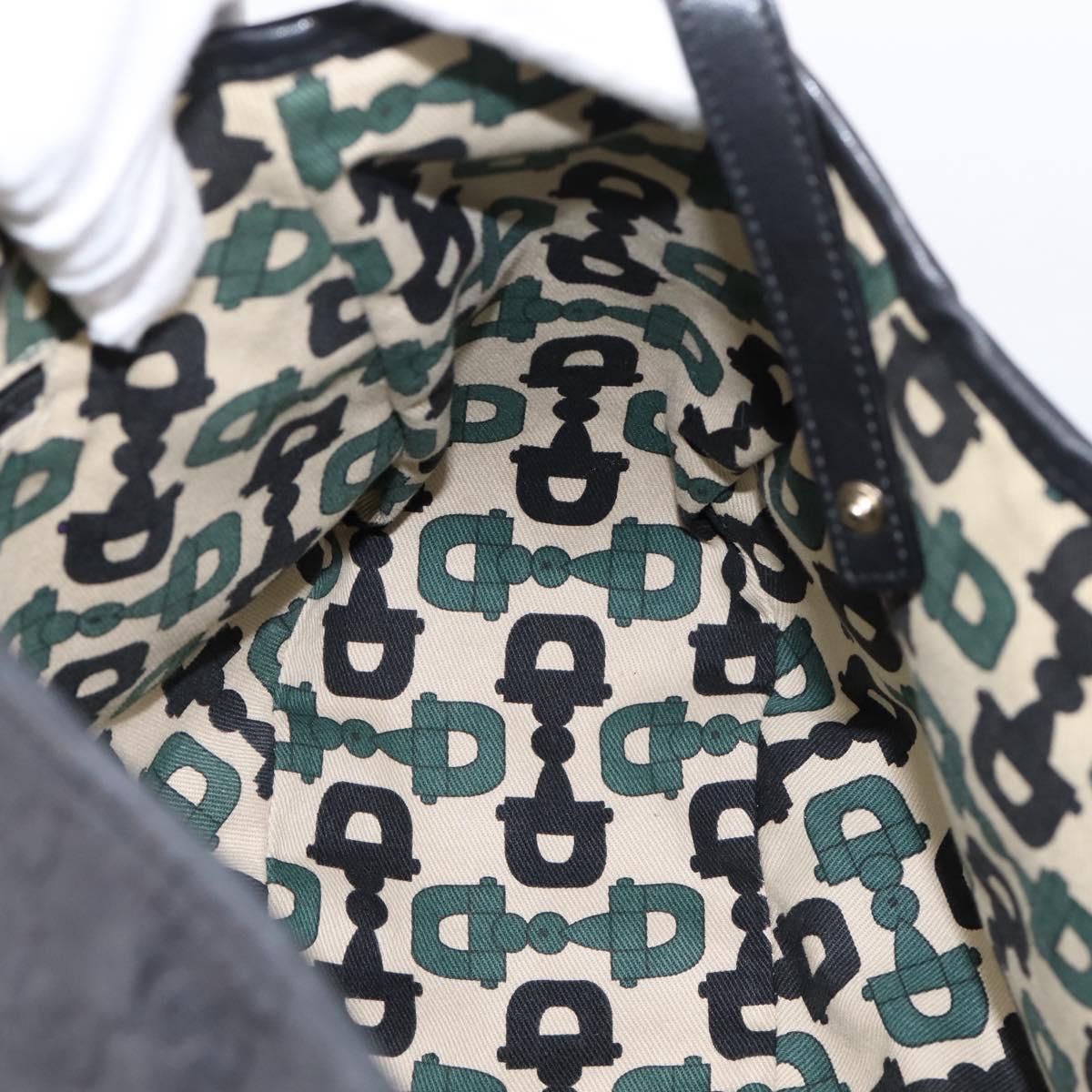 GUCCI GG Canvas Guccissima Tote Bag Leather Black Gold Tone 130736 Auth 200990V