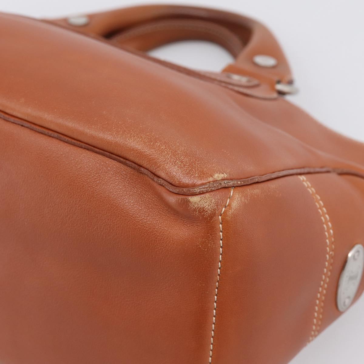 CELINE Boogie Bag Hand Bag Leather Brown Silver Auth 200991A