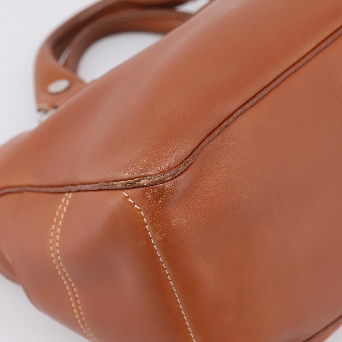CELINE Boogie Bag Hand Bag Leather Brown Silver Auth 200991A