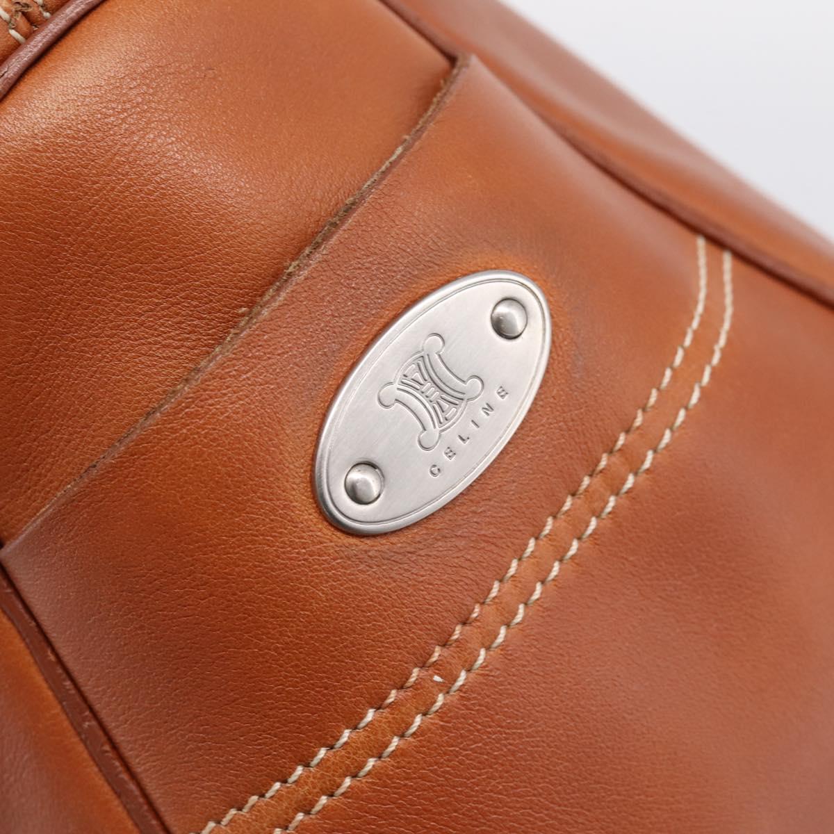 CELINE Boogie Bag Hand Bag Leather Brown Silver Auth 200991A