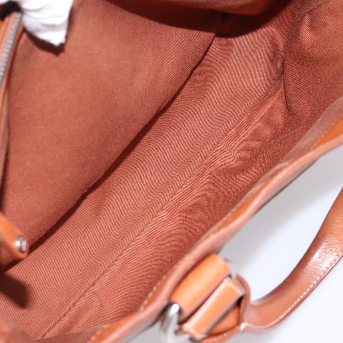 CELINE Boogie Bag Hand Bag Leather Brown Silver Auth 200991A