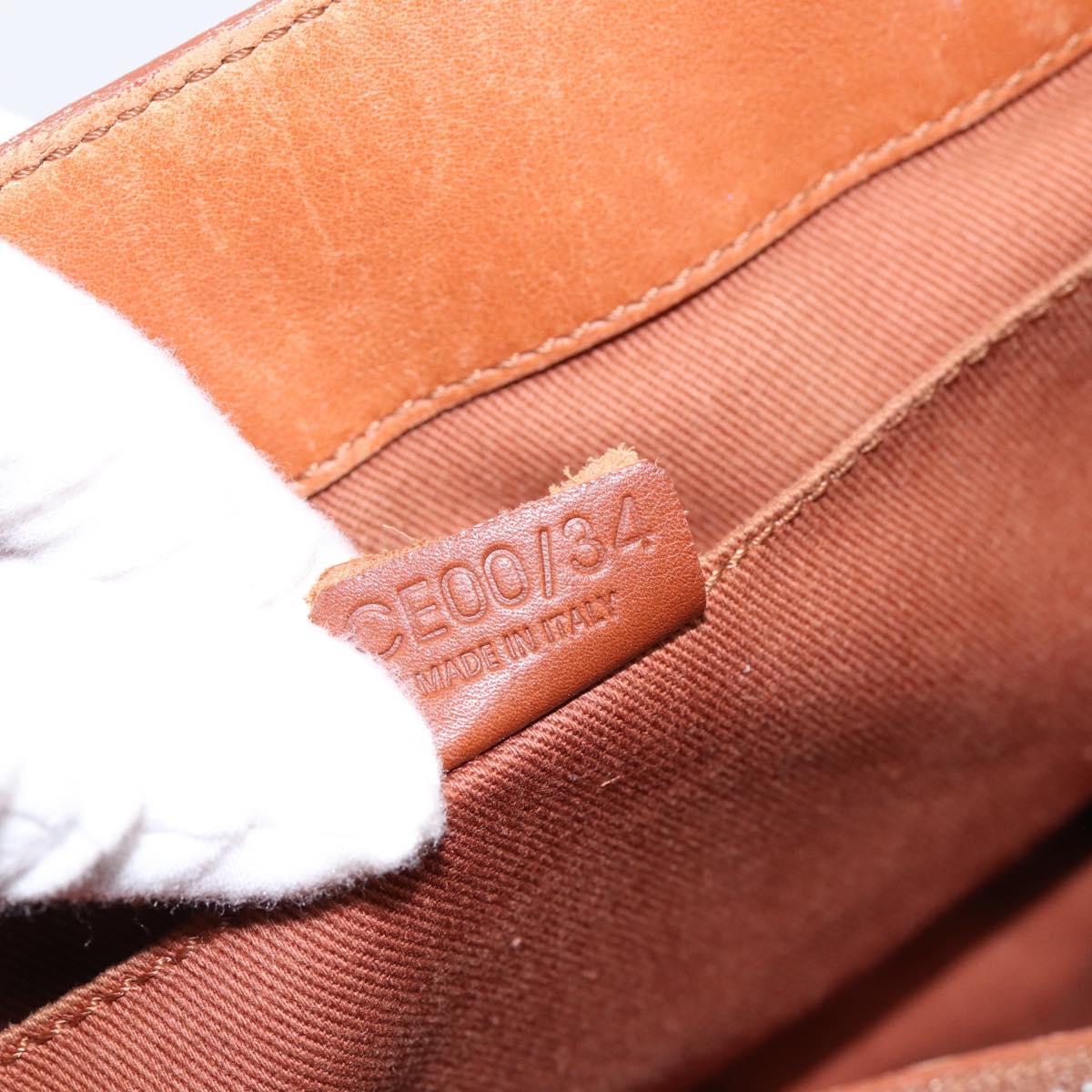 CELINE Boogie Bag Hand Bag Leather Brown Silver Auth 200991A