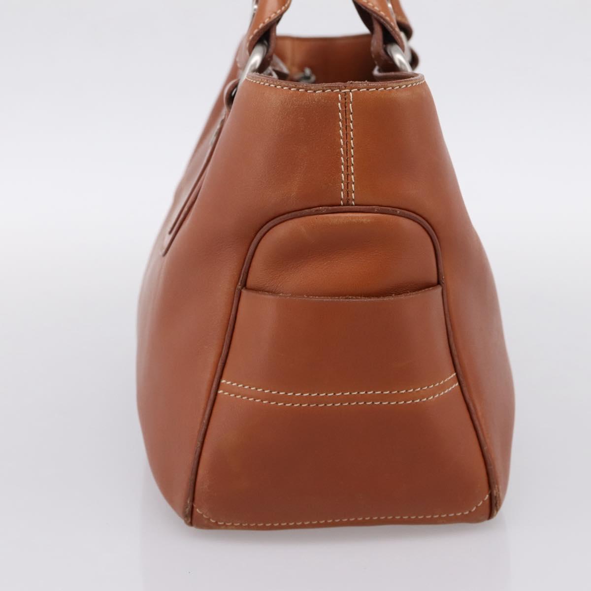 CELINE Boogie Bag Hand Bag Leather Brown Silver Auth 200991A