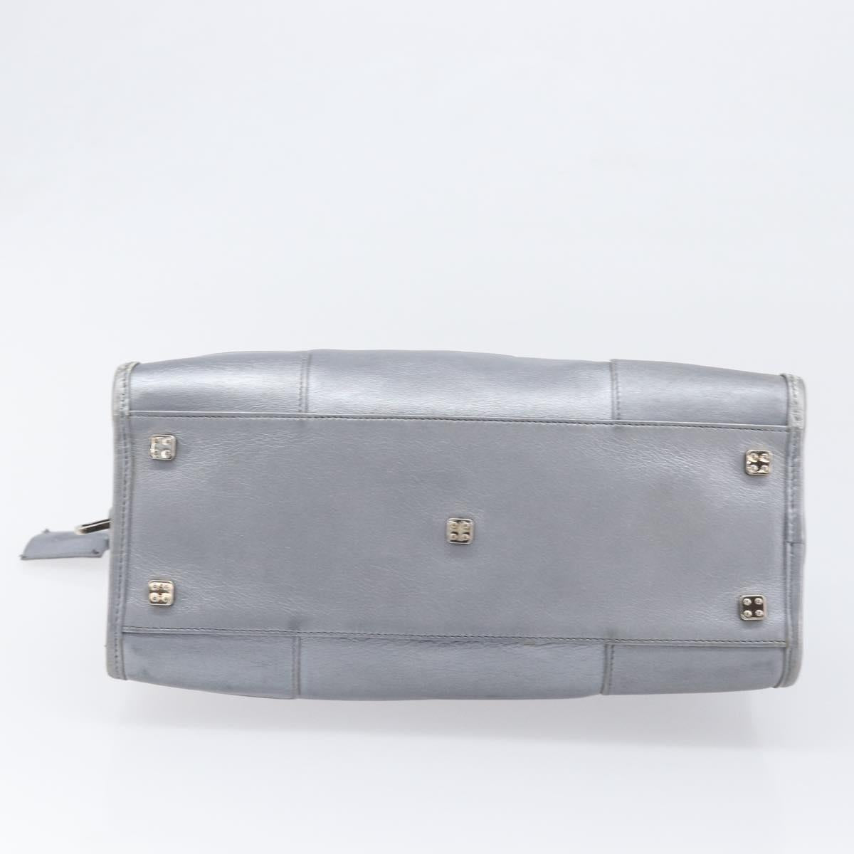 LOEWE Amazona 28 Hand Bag Leather Silver Gold Auth 200992V