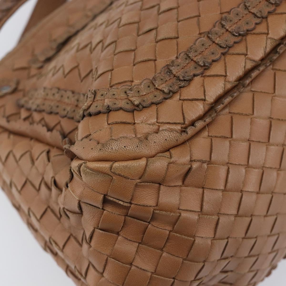 BOTTEGA VENETA INTRECCIATO Shoulder Bag Leather Brown Auth 200993V