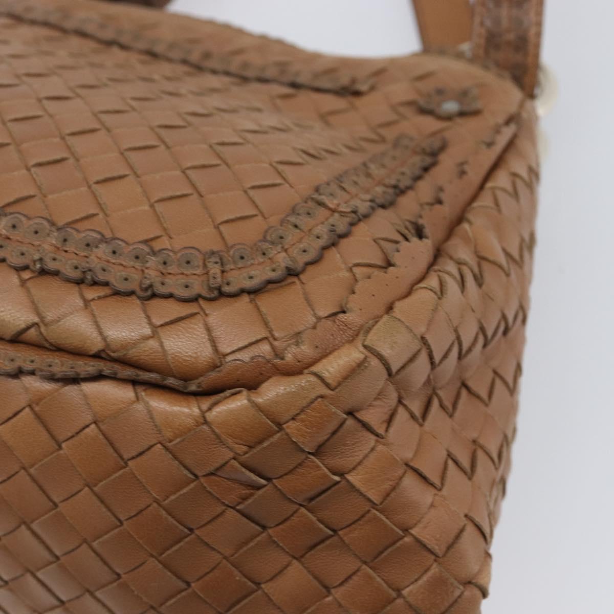 BOTTEGA VENETA INTRECCIATO Shoulder Bag Leather Brown Auth 200993V