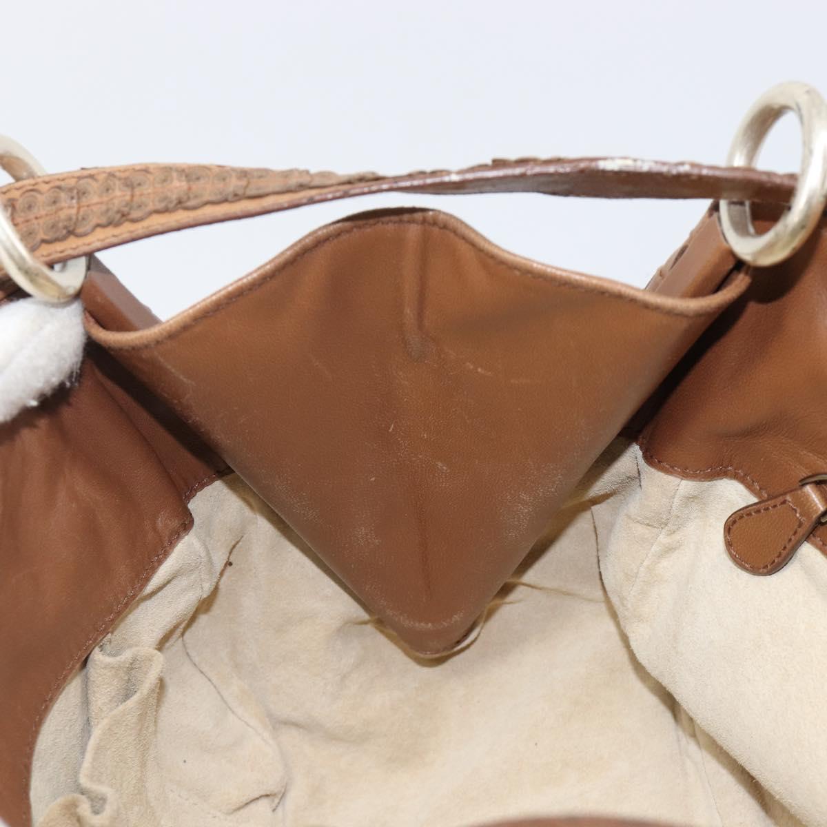 BOTTEGA VENETA INTRECCIATO Shoulder Bag Leather Brown Auth 200993V