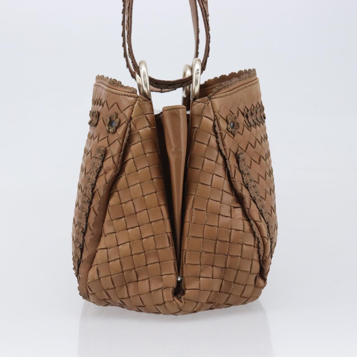 BOTTEGA VENETA INTRECCIATO Shoulder Bag Leather Brown Auth 200993V
