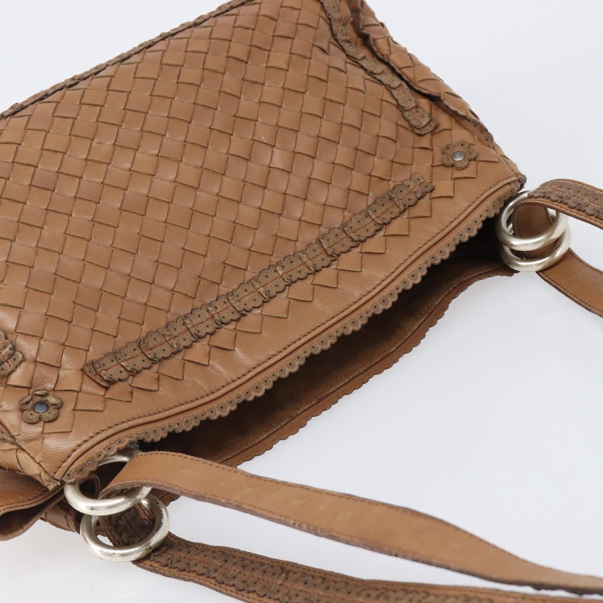 BOTTEGA VENETA INTRECCIATO Shoulder Bag Leather Brown Auth 200993V