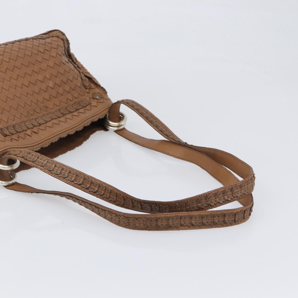 BOTTEGA VENETA INTRECCIATO Shoulder Bag Leather Brown Auth 200993V