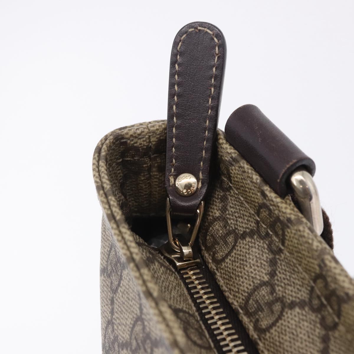 GUCCI GG Supreme Shoulder Bag PVC Beige Gold 201538 Auth 200996