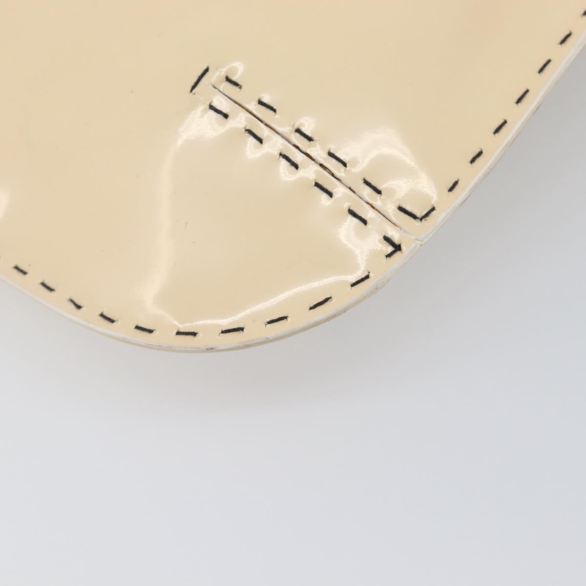 GUCCI Chain Shoulder Bag Patent leather Beige Gold 001 4168 Auth 200998