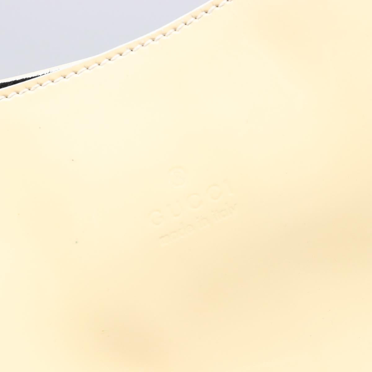 GUCCI Chain Shoulder Bag Patent leather Beige Gold 001 4168 Auth 200998
