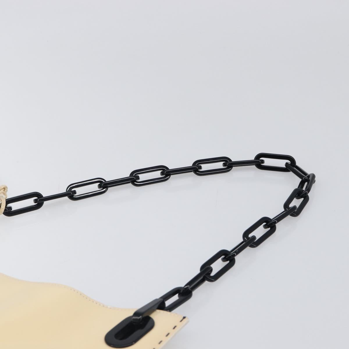 GUCCI Chain Shoulder Bag Patent leather Beige Gold 001 4168 Auth 200998