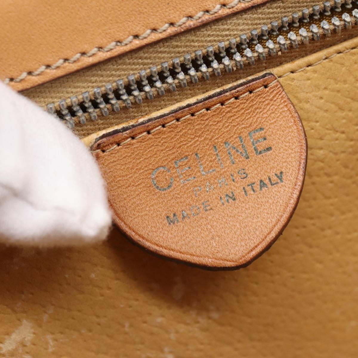 CELINE Macadam Canvas Star Ball Vanity Pouch PVC Leather Brown Auth 201000