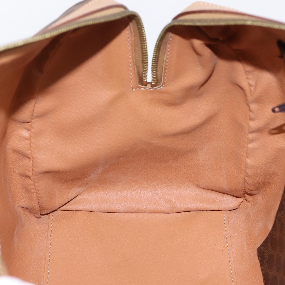 CELINE Macadam Canvas Boston Bag PVC Leather Brown Gold Auth 201004