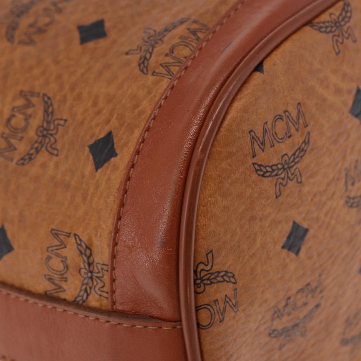 MCM Vicetos Logogram Shoulder Bag PVC Leather Brown Gold Auth 201008